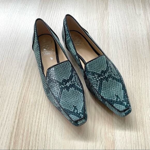 Vince Camuto Kallassa Bluestone Snake Print Leather Loafer size 5.5M shoes - Picture 6 of 10